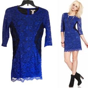 Bar III | Illusion Lace Hourglass Dress